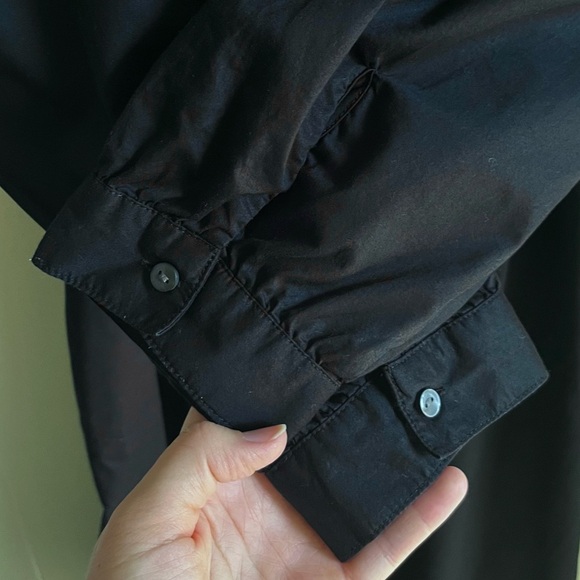 Old Navy Long Sleeve Black Button Front Maternity Midi Shirt Dress with … - Picture 4 of 11